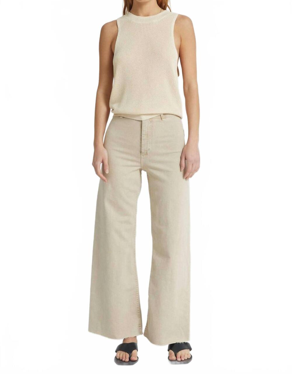 NEW ALMINA CONCEPT women's ribbed knit sleeveless top in cream